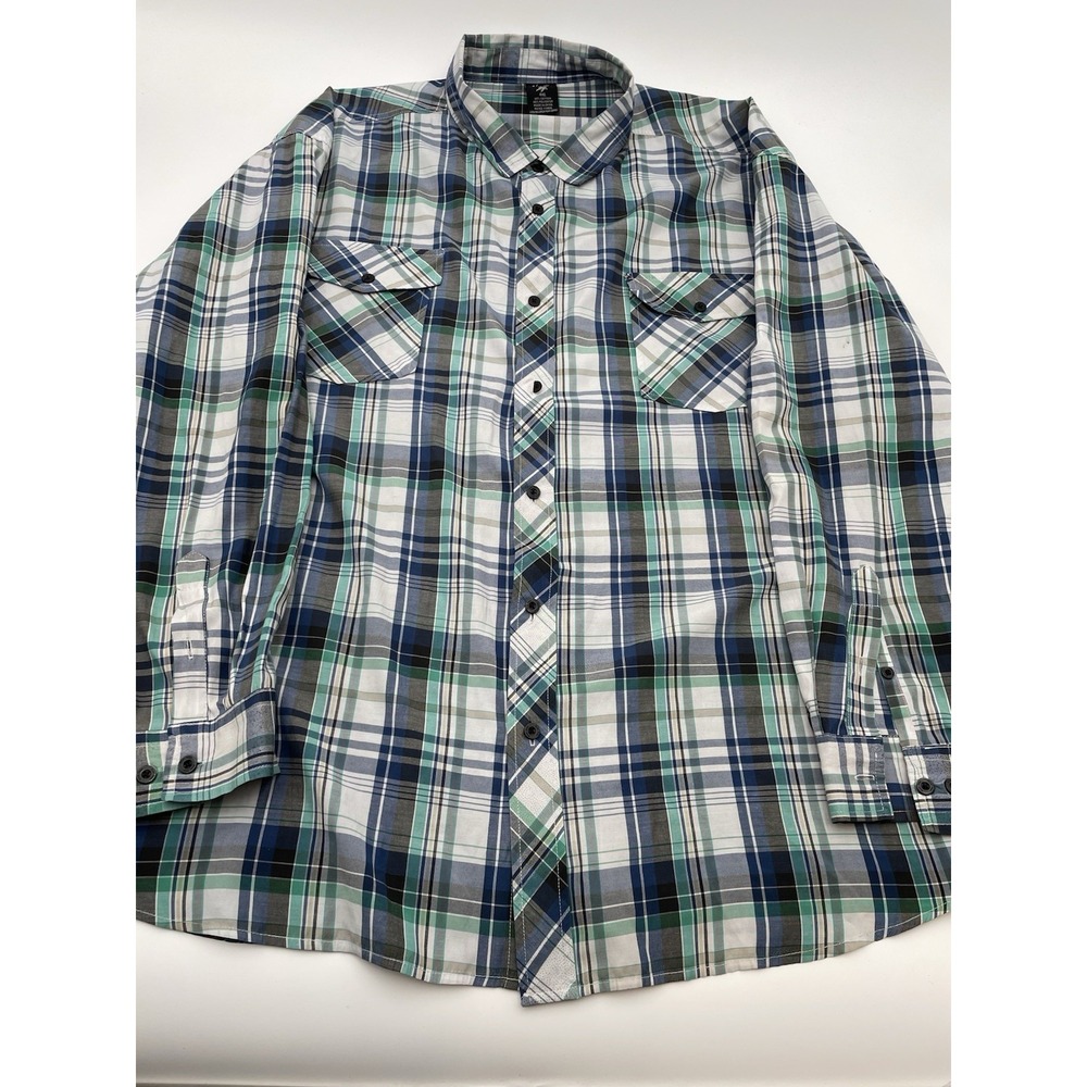 Blue Gear Men's 4XL Multicolor Cotton Casual Shirt Chest Pockets Long Sleeve